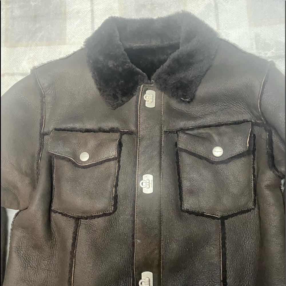 Kids Shearling Winter Jacket by Salvatore Ferragamo - Size 6yo - mint condition